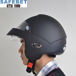 百德摩托车电动车轻便安全帽男女头盔四季 半封闭摩托车半盔冬夏