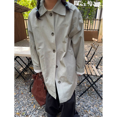 小众表妹 2026春季新品廓形感宽松日系风衣外套女