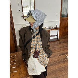 小众表妹 vintage廓形感我超爱松弛感宽松大肩垫复古休闲呢料西装