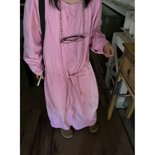 高级感收腰长款 粉色连衣裙气质女神范裙子 新品 小众表妹2026秋季