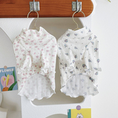 小碎花打底衫 宠物小狗狗衣服泰迪比熊贵宾猫咪博美幼犬24春夏新款