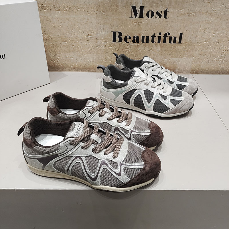 BABAOXIU巴宝秀正品四季网德迅平底女鞋圆头低帮绑带韩版休闲女鞋