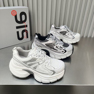 圆头四季 绑带百搭款 网透气韩版 2026春款 增高女鞋 品品松糕底老爹鞋