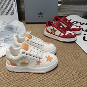 星星圆头绑带2026春款 马上有钱韩版 女鞋 A68滑板鞋 拼接百搭运动款