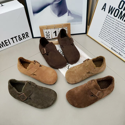 TTRR经典勃肯鞋磨砂皮加绒平底女