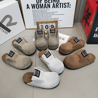 TTRR磨砂皮包头擦色女鞋托懒人鞋