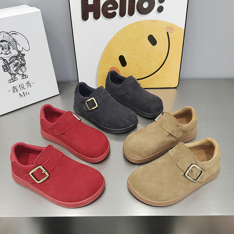 鑫悦秀M6勃肯鞋平底魔术贴一字扣圆头复古女鞋2026春款磨砂皮百搭,女鞋,棉鞋,淘宝优惠券,粉丝福利购,淘宝优惠卷