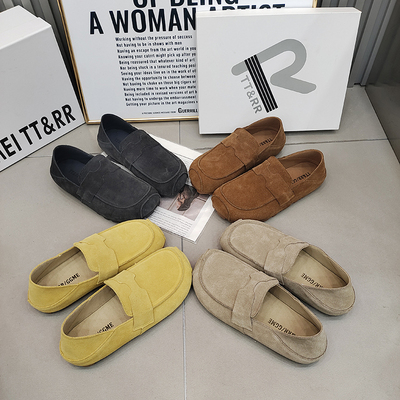 TTRR豆豆鞋平底真皮软底休闲女鞋