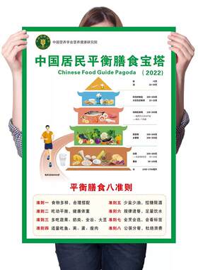 2026新版居民膳食宝塔墙贴
