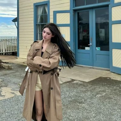 卡其色风衣外套女2025秋季新款小个子巨好看中长款韩系英伦风大衣