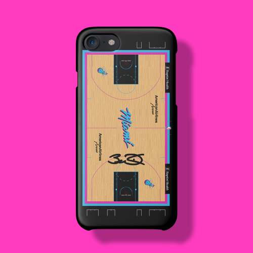 热火球馆地板款德怀恩韦德iPhone11ProXRXsMax6S78Plus手机壳