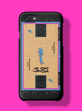 热火球馆地板款德怀恩韦德iPhone11ProXRXsMax6S78Plus手机壳