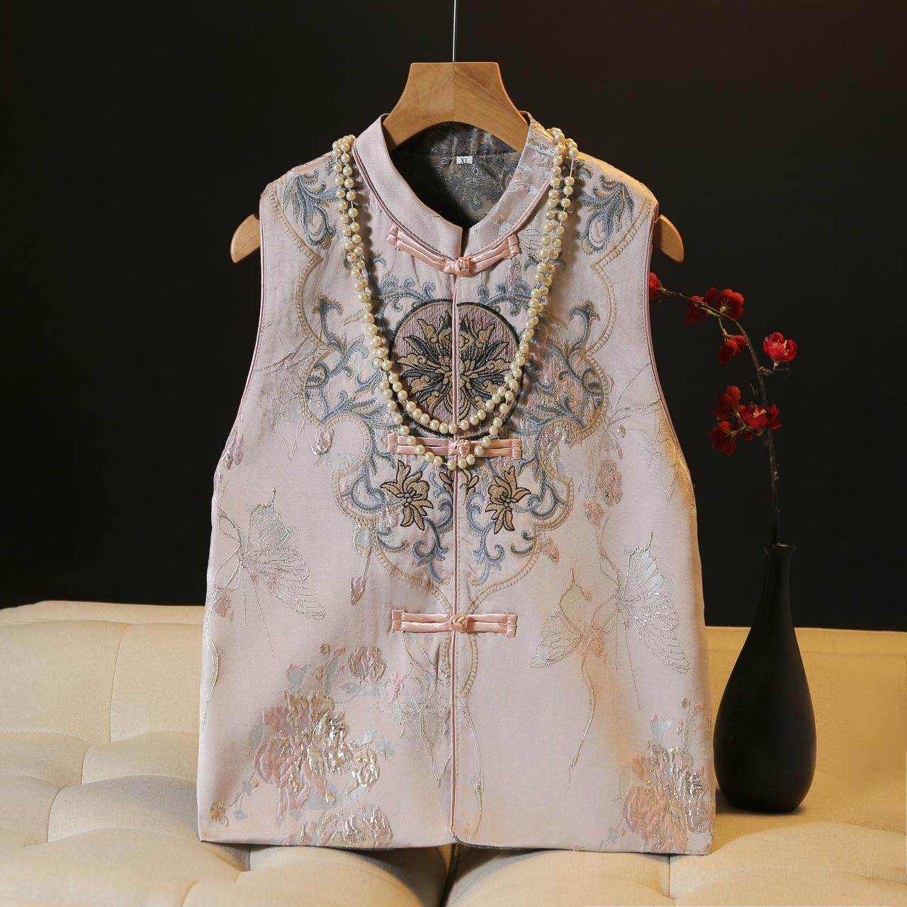 新中式国风刺绣马甲女2025春夏新款复古唐装立领坎肩马夹上衣外穿,女装/女士精品,大码内搭,淘宝优惠券,粉丝福利购,淘宝优惠卷