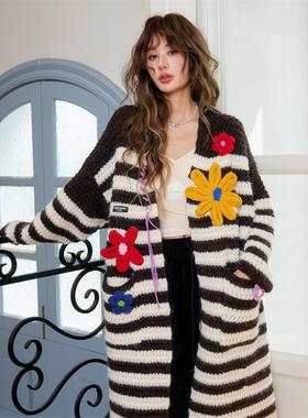 CLOUDSEASON知秋长毛衣开衫外套女2026长开衫毛衣女秋冬外套长款