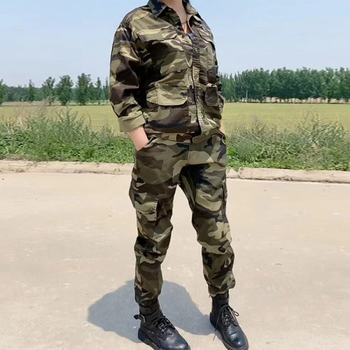 春夏季薄款纯棉工作服套装迷彩服