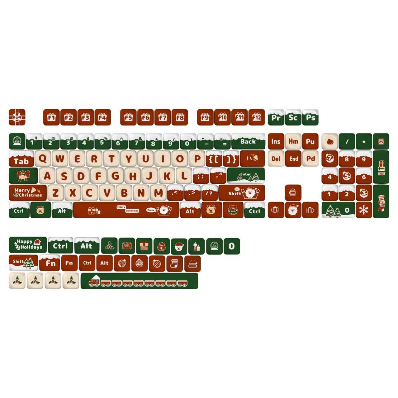 크리스마스 KEYCAPS 생강 설탕 MOA KEYCAPS 맞춤형 기계식 키보드 KEYCAP 키트 승화 크리스마스 KEYCAPS 귀여운