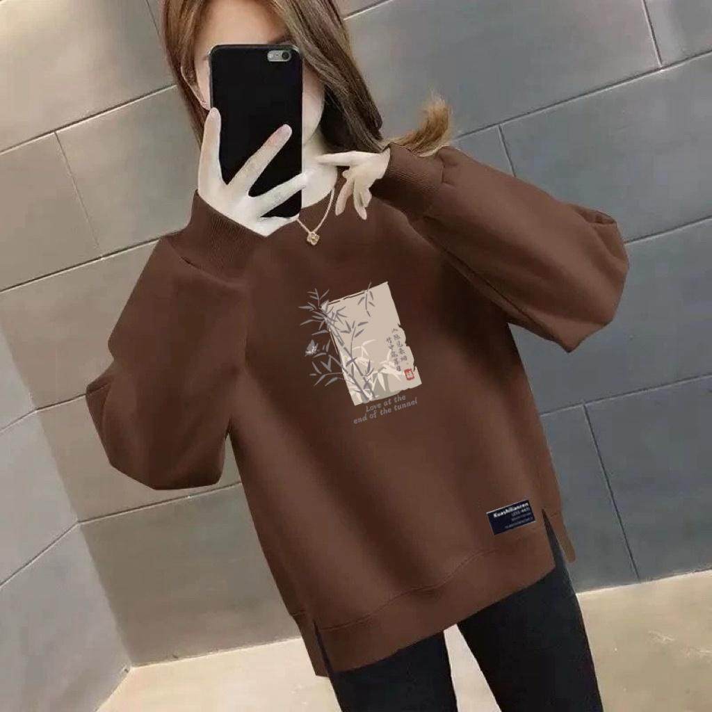 春秋季新款加绒/不加绒长袖休闲宽松卫衣高档显瘦ins韩版女款上衣