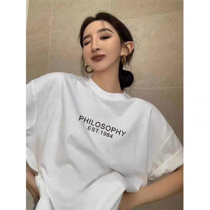宽松白色T恤女装纯棉短袖夏季图片