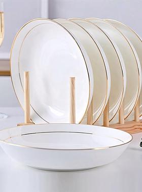 陶瓷饭盘家用炒菜盘子景德镇餐具圆盘深盘新款汤盆高级感餐盘碟子