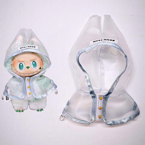 拉布布娃衣透明雨衣玩偶替换衣服适合15-17cm labubu衣服一二三代