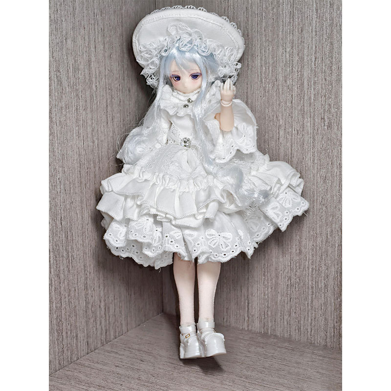 适用bjd六分娃衣Azone/ob22/OB22/特六娃衣纯白公主裙套装二次元