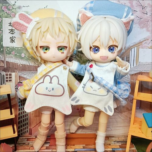O.b.11娃衣兔猫可爱娃衣图案套装12分BJD娃衣GSC Molly P9Ufdoll