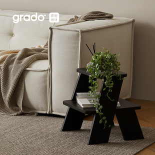 grado格度 凳多功能小板凳白蜡木置物架 菲多梯凳椅子实木家用换鞋