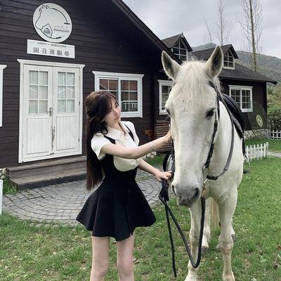 迪士尼穿搭学院风辣妹高级感背带挂脖连衣裙JK制服套装纯欲女