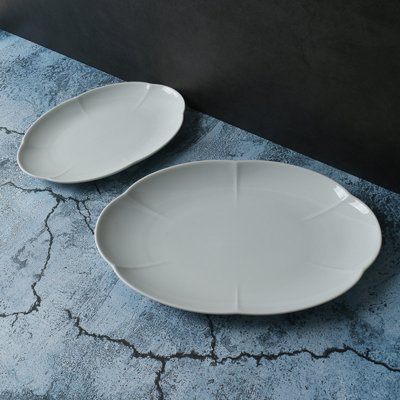 【某牌 孤品】花型鱼盘【高端 新骨瓷】青白色椭圆形平盘水果盘,餐饮具,盘,淘宝优惠券,粉丝福利购,淘宝优惠卷