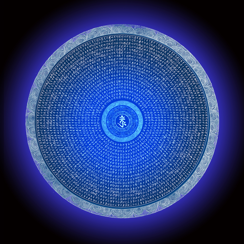 六字真言唐卡吉祥坛城描金线稿玄关挂画涂色礼物唐卡手绘DIY挂画