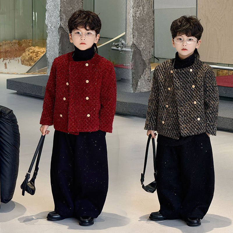 男童小香风加绒外套冬季新款儿童红色痞帅西装加厚洋气主持演出服,童装/婴儿装/亲子装,普通外套,淘宝优惠券,粉丝福利购,淘宝优惠卷