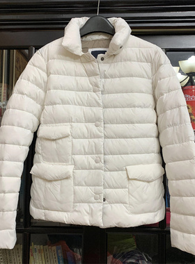 欧美女士短款羽绒服白色秋冬轻薄款立领INS小个子白鸭绒保暖外套