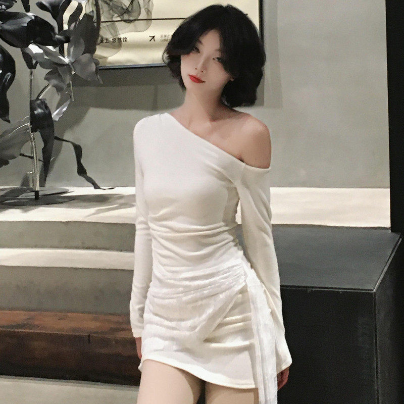 大码胖mm韩系休闲气质一字斜肩连衣裙女春季新款时尚穿搭包臀短裙,女装/女士精品,连衣裙,淘宝优惠券,粉丝福利购,淘宝优惠卷