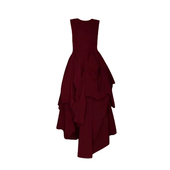 法式 收腰显瘦气质绝美长裙女 胖MM大码 复古红色背心连衣裙夏季 新款