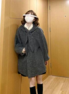 法式复古短款双面长袖大衣女小众