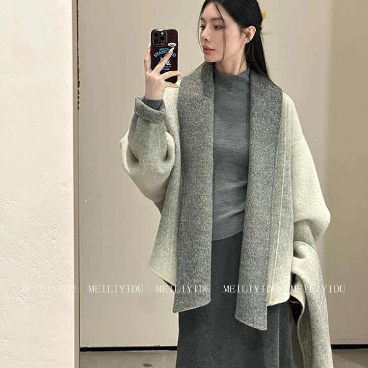 大码胖mm法式高级感毛呢大衣春季裙子斗篷外套遮肉半身裙一整套女,女装/女士精品,时尚套装,淘宝优惠券,粉丝福利购,淘宝优惠卷