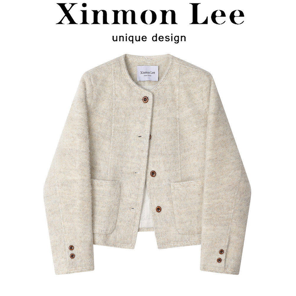 大码春季新款简约风高级感纽扣正肩毛呢外套女胖mm法式小香风上衣,女装/女士精品,短外套,淘宝优惠券,粉丝福利购,淘宝优惠卷