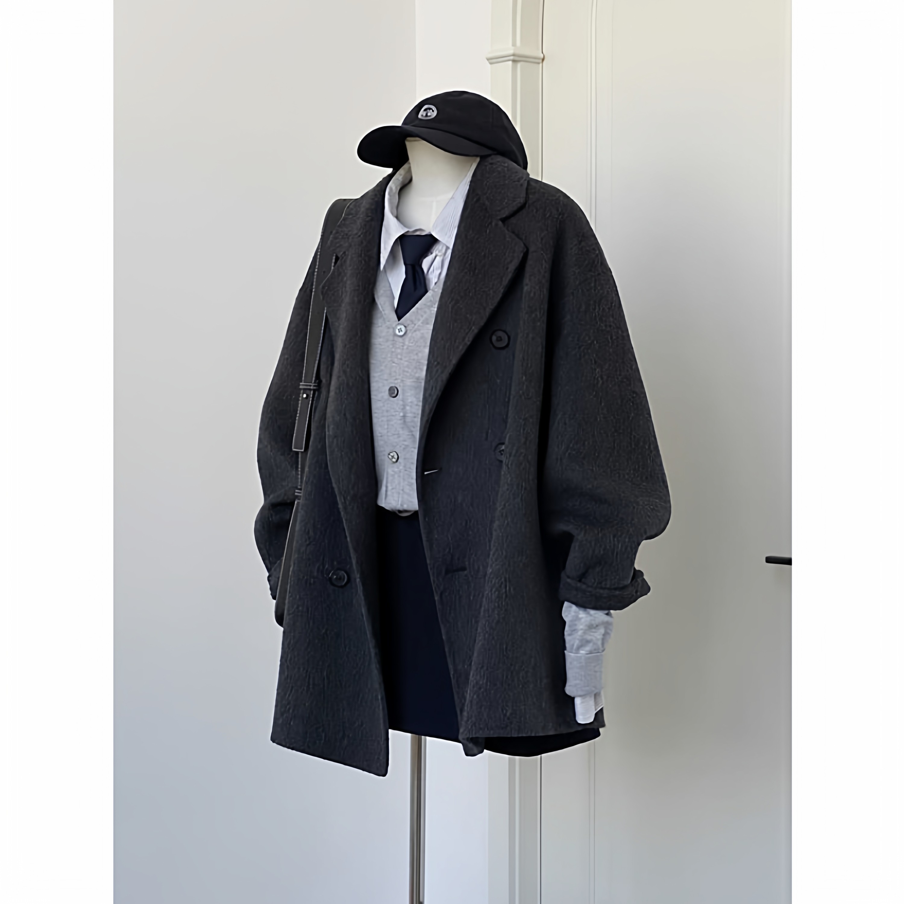 法式复古双排扣毛呢外套秋冬新款高级感胖MM遮肉大码绝美大衣女装,女装/女士精品,毛呢外套,淘宝优惠券,粉丝福利购,淘宝优惠卷