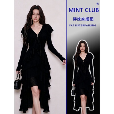 设计感不规则前短后长连衣裙女