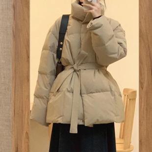 大码胖MM卡其色收腰女设计感2025年冬季短款显瘦棉服外套时尚洋气