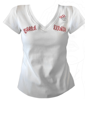 大码胖MM韩系白色刺绣kt猫V领短袖T恤女夏季修身显瘦别致打底上衣