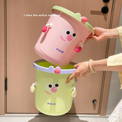 多巴胺垃圾桶压盖卡通高颜值大号废纸篓