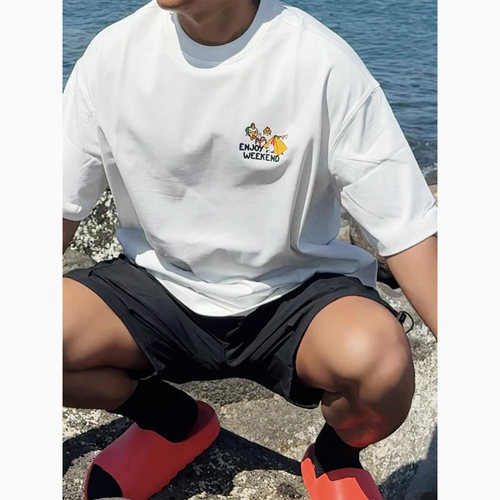 户外露营印花T恤宽松cityboy短袖
