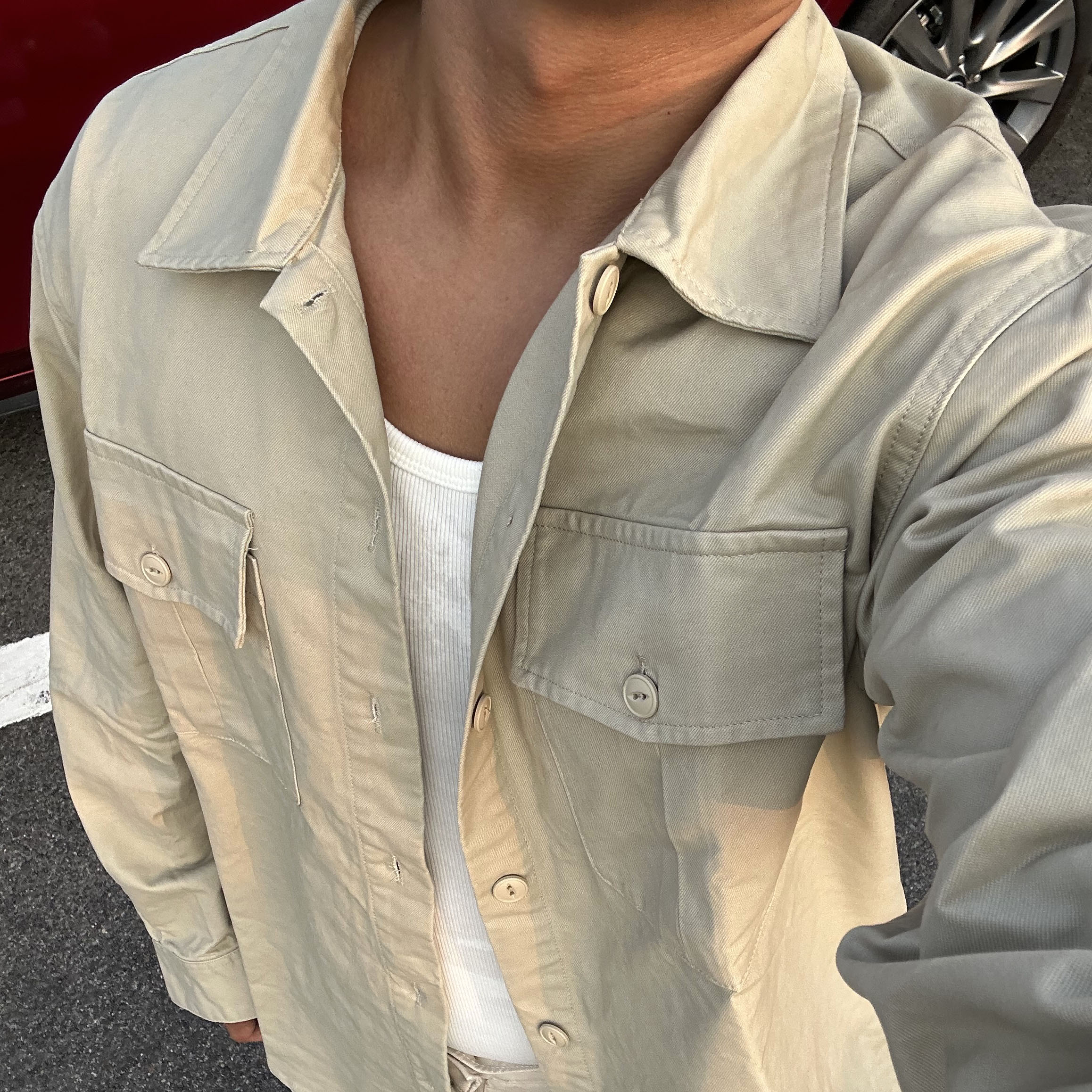 长袖男式外套LFG纯棉翻领潮