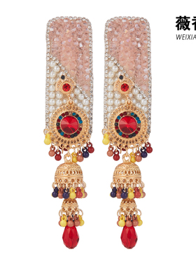 1对价新中式蒙古风流苏侧边就显瘦修饰脸型刘海侧边掰掰夹发夹