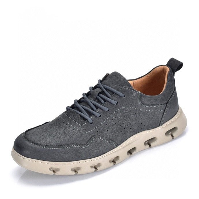 越南撤柜男鞋春秋新款舒适头层牛皮轻便运动鞋百搭厚底休闲皮鞋