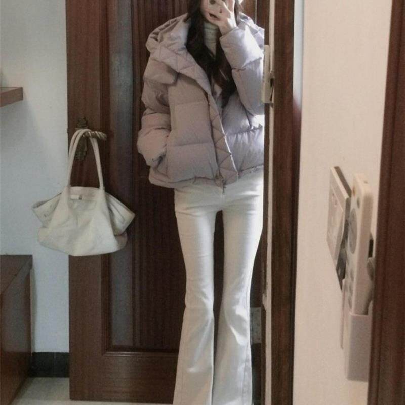 加绒加厚白色微喇牛仔裤女秋大码胖mm弹力显瘦喇叭裤直筒马蹄裤