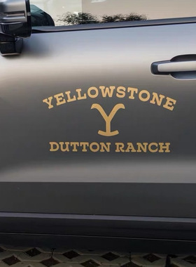 美剧经典黄石Yellowstone达顿家族标志西部牛仔油箱车门后档贴纸