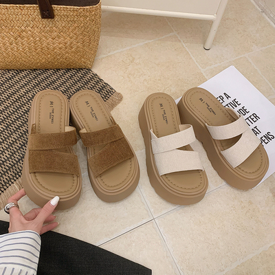 女夏松糕厚底增高防滑百搭一字拖