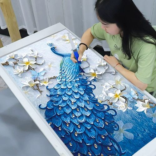 孔雀满钻diy钻石画2026新款贴画